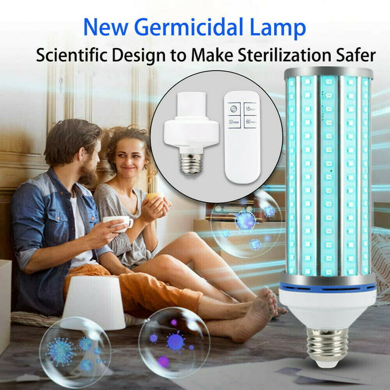 UV 60W Germicidal Lamp LED UVC Bulb E27 Household Disinfection Light Bulbs 